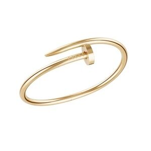 Nail Cuff Bangle Bracelet in Gold